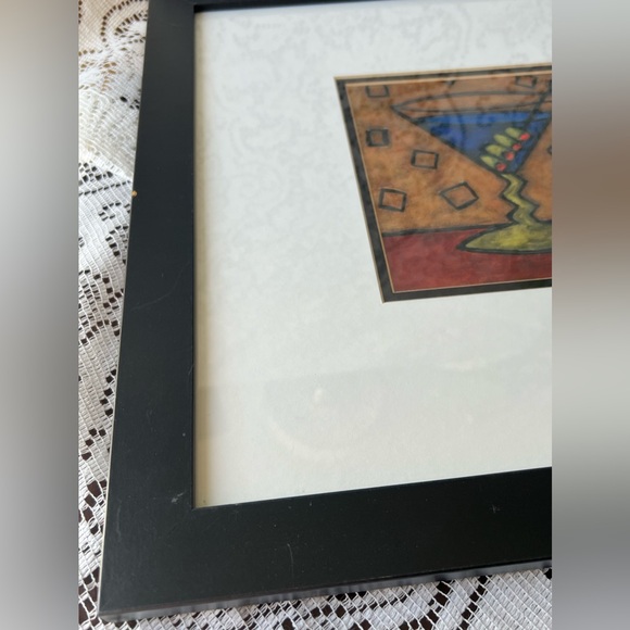 Martini glass print by Carolyn Oltman matted and framed art.#2 11 by 11 inches - Picture 7 of 8